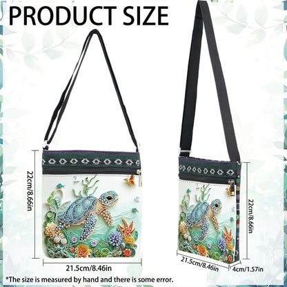 5D Diamond Painting Shoulder Bag – DIY Sea Turtle Design with Special Shaped Crystals, Partial Drill Diamond Art Bag Craft Kit for Adults, Stylish Handmade Crossbody Tote for Everyday Use & Gifts