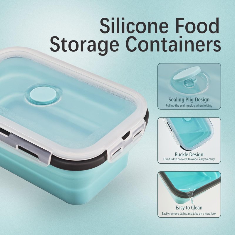 Ainmvnos 8 Collapsible Food Storage Containers, Silicone Collapsible Food Storage Containers, Collapsible Food Storage Silicone, Rv Collapsible Bowls, Collapsible Storage Containers for Food Camping