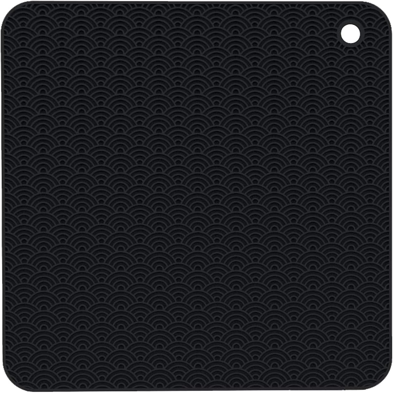 Silicone Trivets Mats for Hot Pots and Pans, Non-Slip Heat Resistant Hot Pads Set of 2, Black