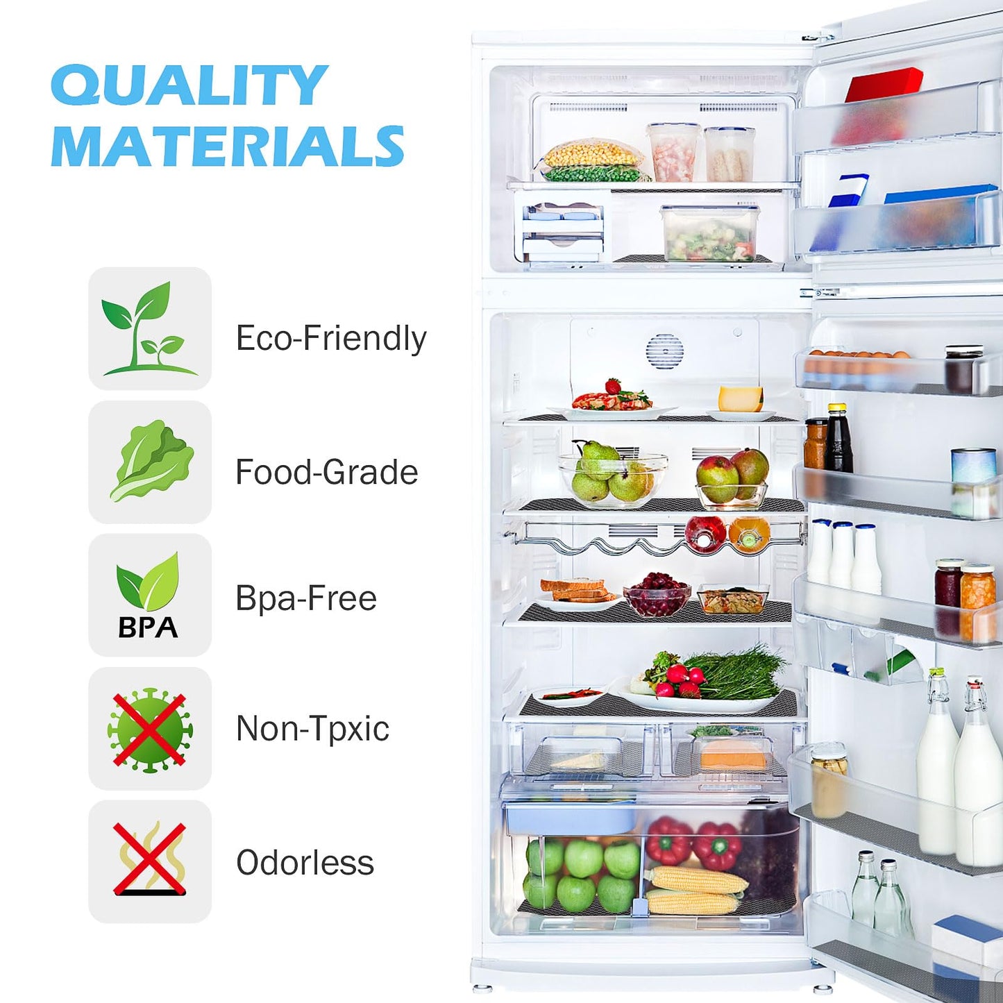 MooiFun Drawer Liners, Waterproof Shelf Liner, Anti-Slip Non-Adhesive BPA Free Kitchen Cupboard Cabinet Liner Refridge Fridge Mats Sink Protector Strong Durable for Home (Black/11.8in x 20Ft)