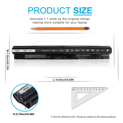40Wh Type M5Y1K 14.8V Battery for Dell Inspiron 15 5000 3000 Series 5566 5555 5558 5559 5758 3567 3551 3552 3558 14 3451 3452 3458 5458 17 5755 5758 5759 GXVJ3 HD4J0 WKRJ2 VN3N0 P51F P47F P63F P64G
