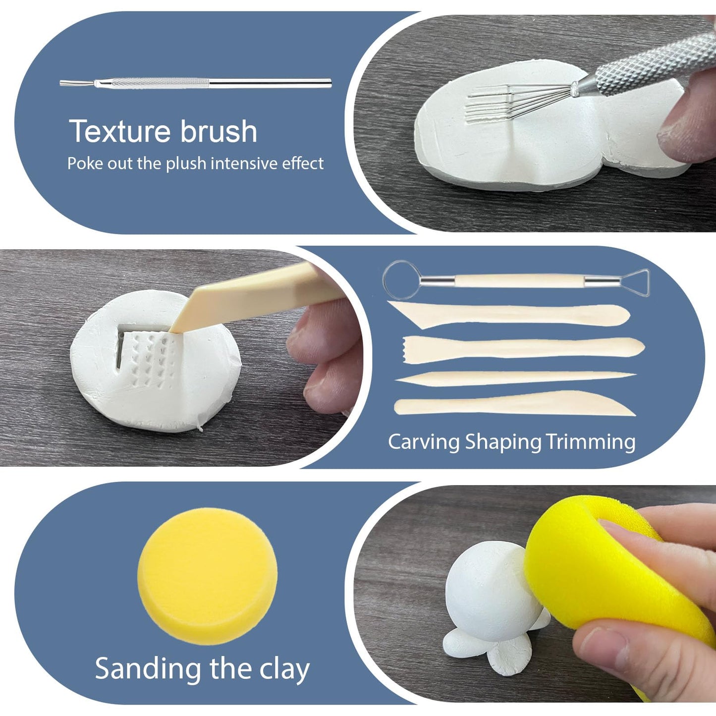 1DFAUL 29PCS Air Dry Clay Glaze with Sculpting Tools Kit, Clay Varnish Sealant for High Luster, Scratch Resistant, Waterproof, Pottery Tool kit for Sculpting, Modeling, Shaping (Gloss)