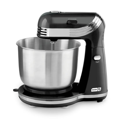 Dash Stand Mixer (Electric Mixer for Everyday Use): 6 Speed Stand Mixer with 3 Quart Stainless Steel Mixing Bowl, Dough Hooks & Mixer Beaters for Dressings, Frosting, Meringues & More - Pink