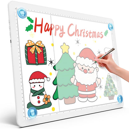 Heanolier Rechargeable A3 Light Box Drawing Pad,5600 Lux Bright Magnetic Tracing Board,Dimmable Light Pad,3 color modes,light board for Diamond painting,light table for Drawing Sketching,Tattoo(White)