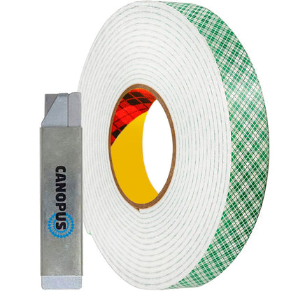 CANOPUS Double Sided Foam Tape for Craft and Card Making Projects, Heavy Duty Adhesive Mounting Tape 4026 (1in x 10ft)