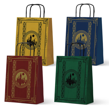WEEPA 24 Pcs Magical Wizard Party Favor Bags Wizard School Paper Gift Bags with Handles Magical Goodie Bags for Birthday Party Decorations