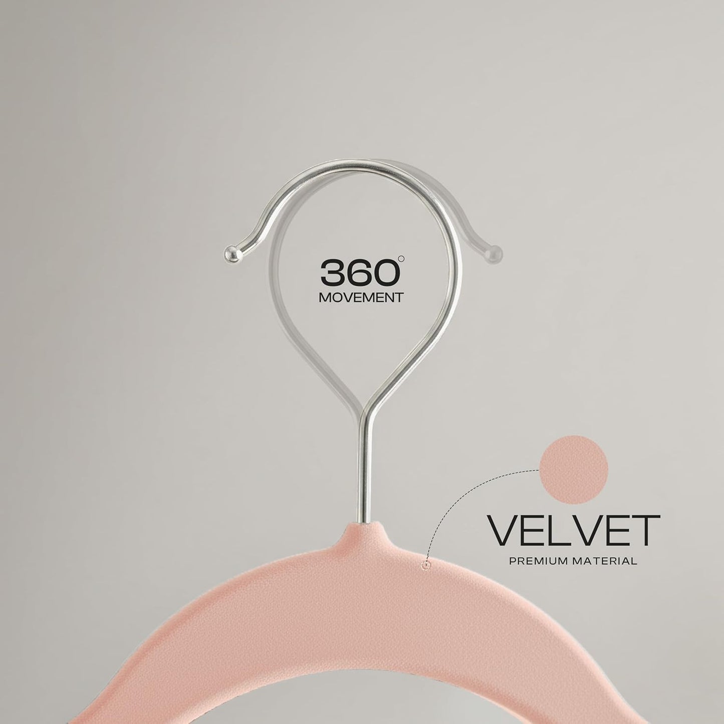 Utopia Home Velvet Hangers - Luxury Non-Slip Slim Coat & Pant Hangers, Space-Saving Design, 50 Pack - Pink