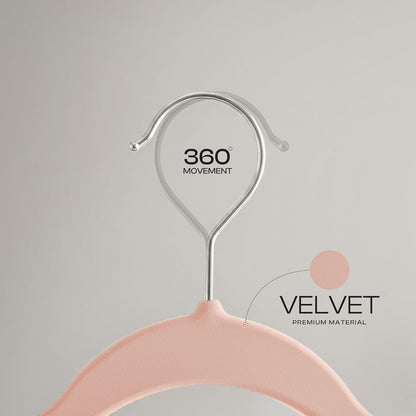 Utopia Home Velvet Hangers - Luxury Non-Slip Slim Coat & Pant Hangers, Space-Saving Design, 50 Pack - Pink