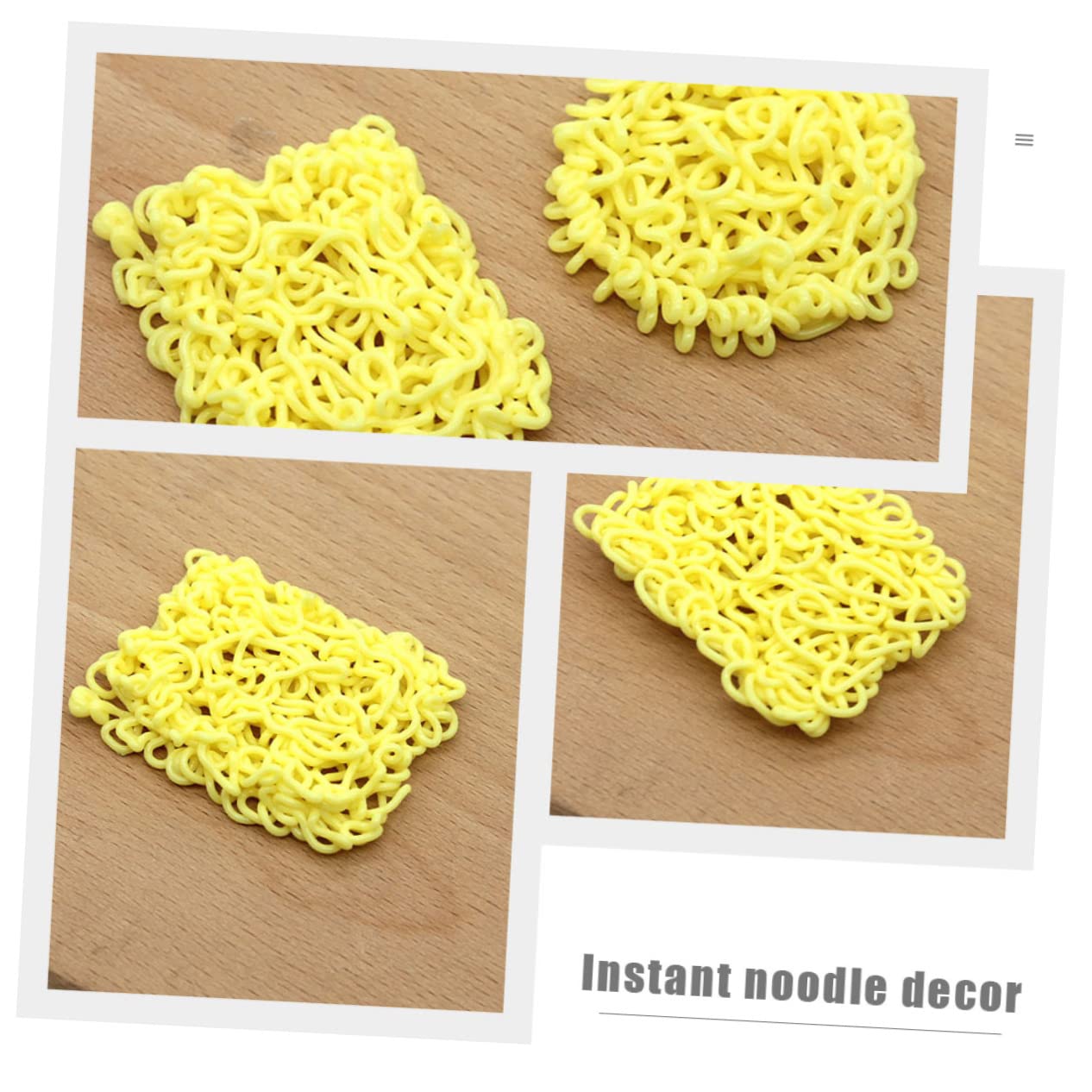 Toddmomy 4Pcs Realistic Miniature Ramen Fake Noodles Silicone Dollhouse Food Play Food Props for Photography Party Decor