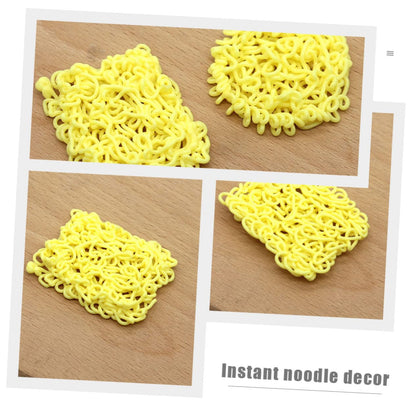 Toddmomy 4Pcs Realistic Miniature Ramen Fake Noodles Silicone Dollhouse Food Play Food Props for Photography Party Decor