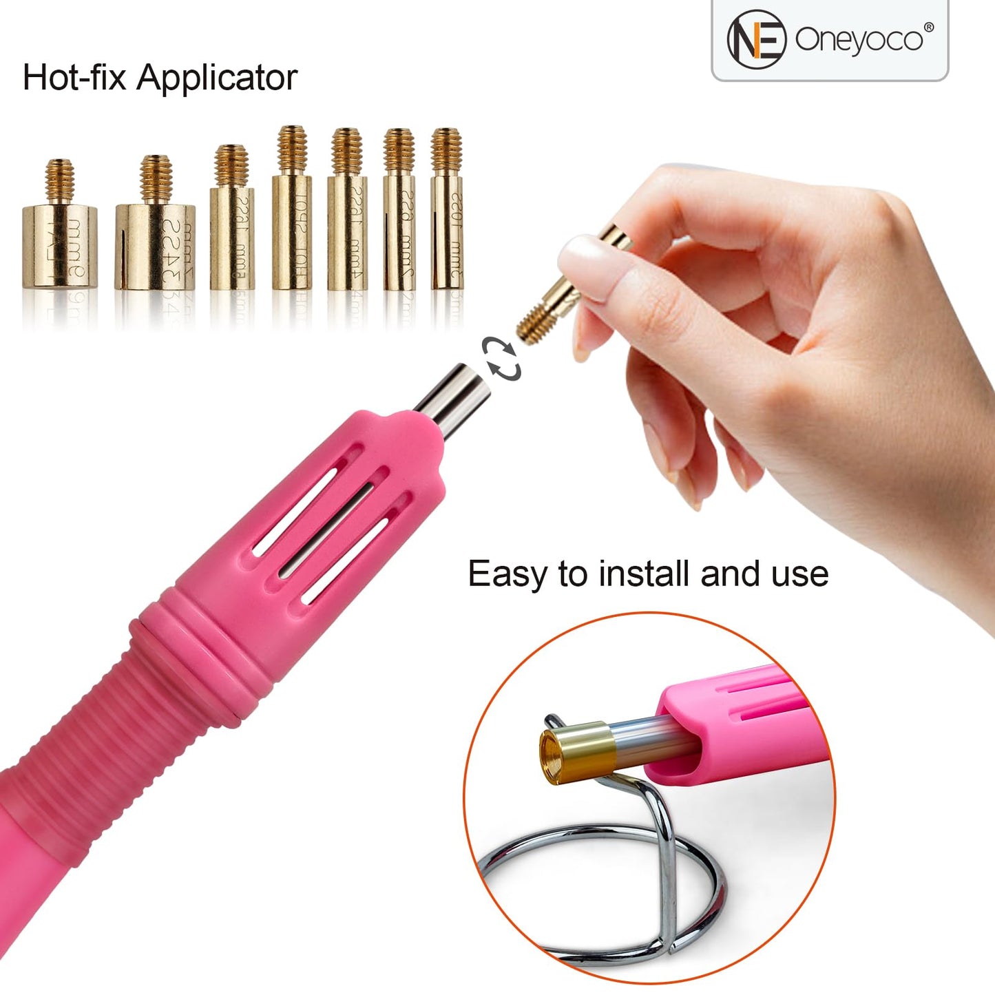 Oneyoco Hotfix Rhinestone Setter, Rhinestone Applicator Tool Kit with Rhinestones, Hot Fixed Wand for Clothes, Fabric Crafts