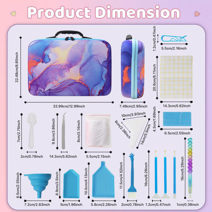 TAVOLOZZA Diamond Art Storage Case, 60 Slots, Diamond Painting Organizer, Art Storage Case, Diamond Painting Storage Box for Painting Supplies and Accessories