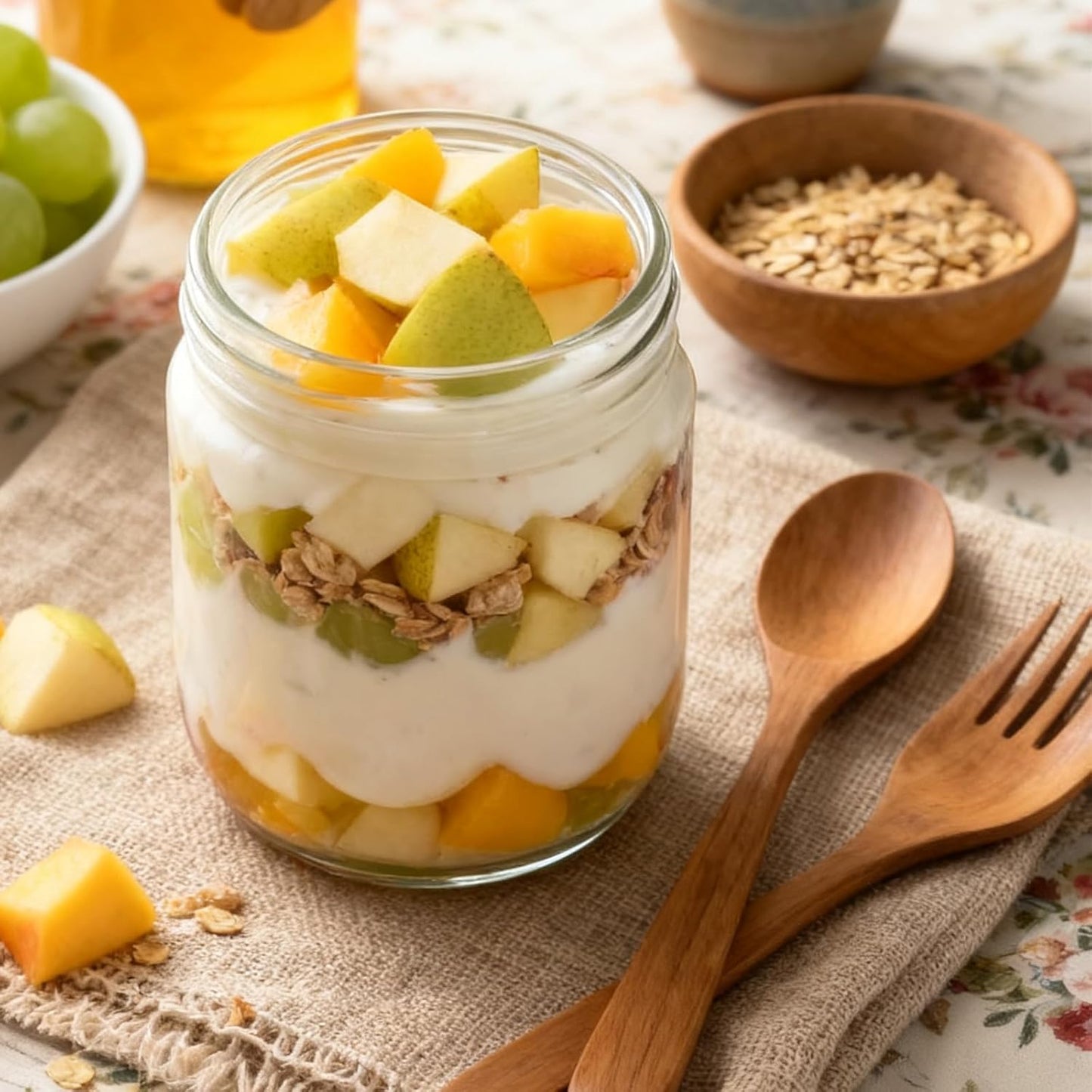 16oz 3 Pack Overnight Oats Containers with Lids, Wide Mouth Mason Jars with Lids, Glass Jars with Airtight lid for Chia