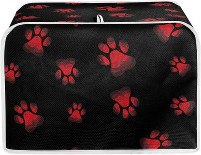 Dog Paw Print Toaster Cover, Dustproof Kitchen Decor for Most Standard 4 Slice Toasters