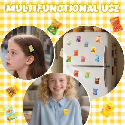 50 Pcs Miniature Snacks Food Mini Resin Potato Chips Set Mini Candy Bags Store Grocery Accessories