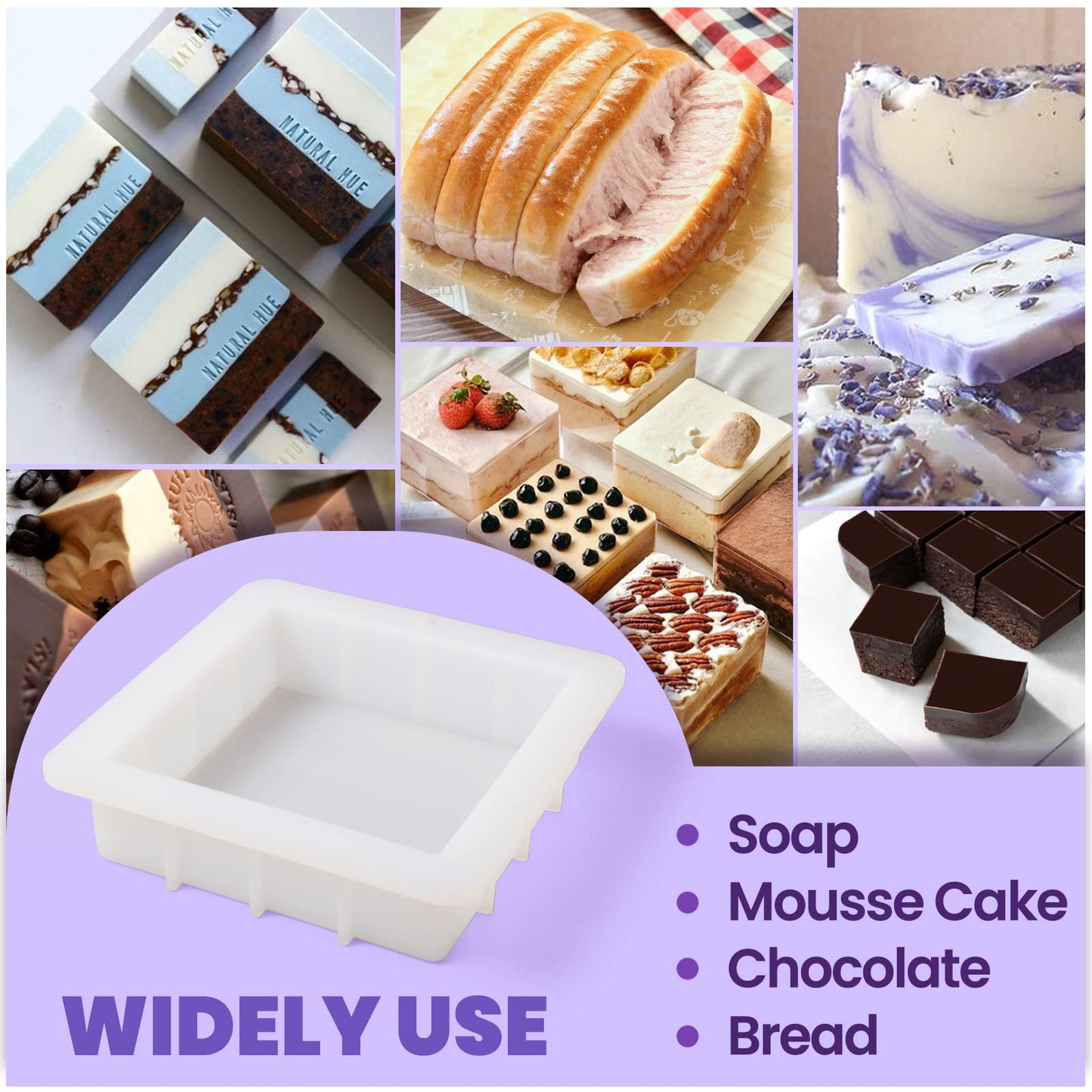 BOOWAN NICOLE Loaf Soap Molds (B0264)
