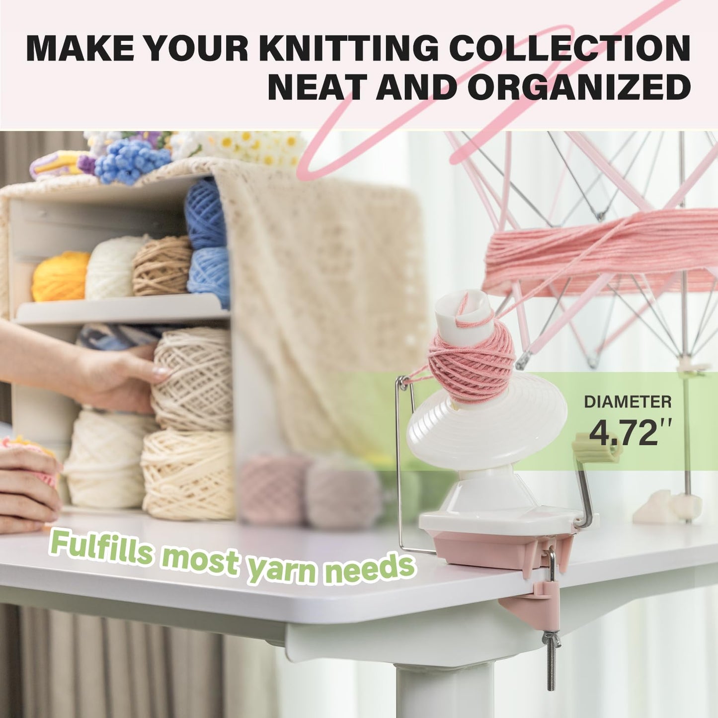 INMAKER Yarn Winder and Swift, Ball Winder and Swift Combo for Crocheting & Knitting, Quick Install Yarn Spinner, Essential Tool for Crafting Enthusiasts