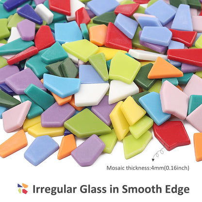 Youway Style Glass Mosaic Tiles for Crafts Bulk,454g Broken Mosaic Pieces for Crafts, Mosaic Art Crafting Supplies and DIY Mosaic Project