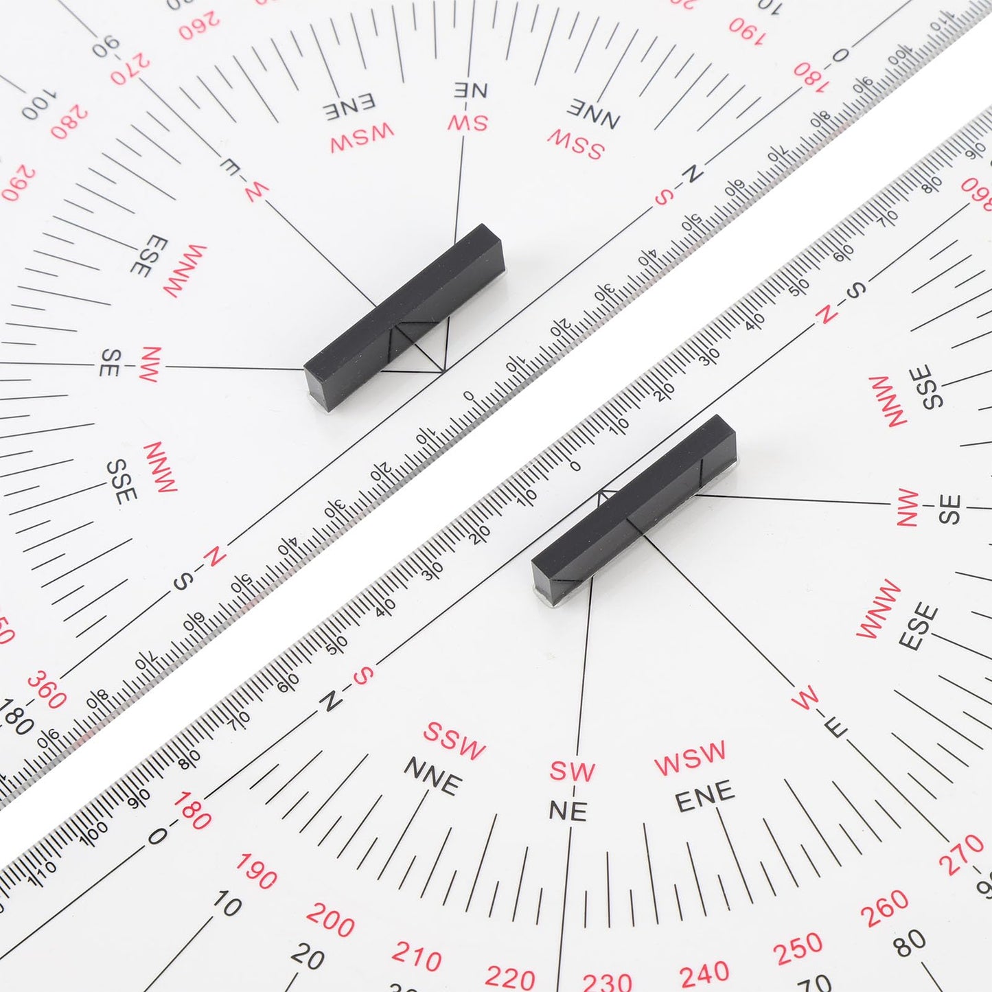 2pcs Chart Drawing Triangle Ruler, 11.81in Course Triangle Positioning Triangle Boat Architectural Stationery Navigation Plotting Kit for Training Purposes Maritime