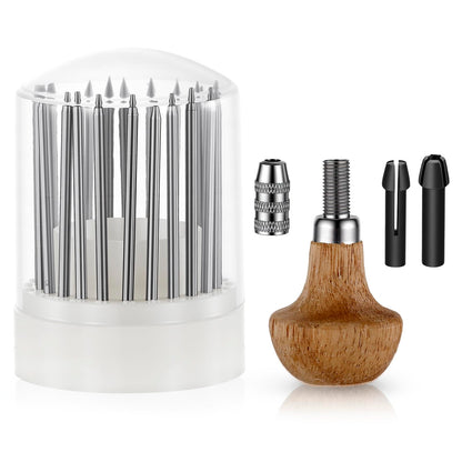 Setting Tools, 24pcs Beading Tools Beader Set for Stone Setting Graver Jewelry Equipments Tool Stone Bead Grain Tool Bead Grain Graver Jewelry Equipments