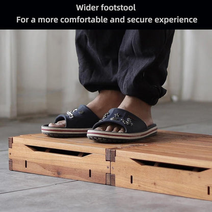 unununu Wooden Platform 3.7" Height.One Step Stool Larger 31.5" for Adults&Senior. Carbonization Porch Step,Stair Assist Indoor&Outdoor,Bedside Foot Stepper,Mobility Stepping.for Handicap,Elderly,Kids