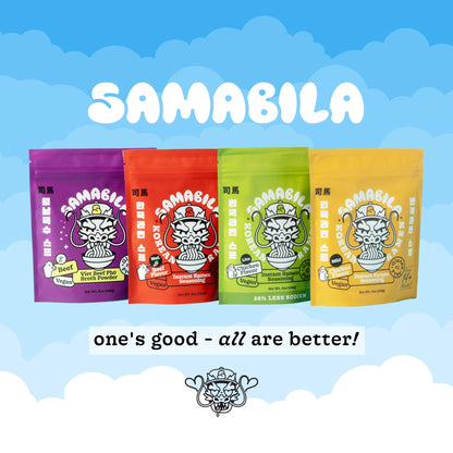 SAMABILA Chicken Instant Ramen Seasoning Powder - Gluten Free - Vegan - Mild - Premium Instant Noodle Soup Powder - 5 oz