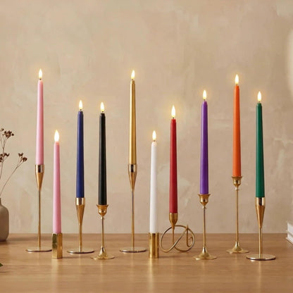 Ni-JASW Sage Green Flameless Taper Candles with Remote, Realistic Flickering Battery LED Candlesticks Home Decor Set of 12