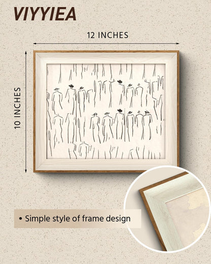 VIYYIEA Framed Wall Art - Minimalist Canvas Prints for Living Room & Bathroom Decor | 12L x 10W