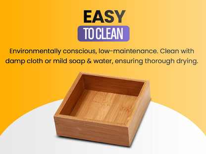 YBM Home 478-2 Natural Organizer Storage Box for Kitchen Drawer, 6x15x2
