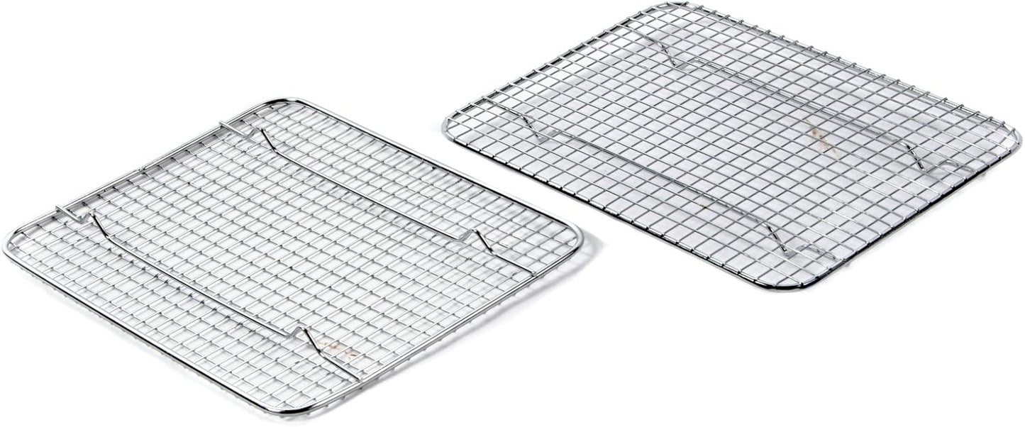Update International Heavy-Duty 1/4 Size Cooling Rack, Commercial Grade, Oven-Safe, Chrome, Set of 2
