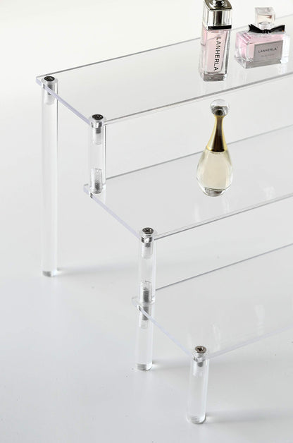 ihomecooker 3 Steps Clear Acrylic Display Riser Cupcake Stand Display for Decoration and Organizer