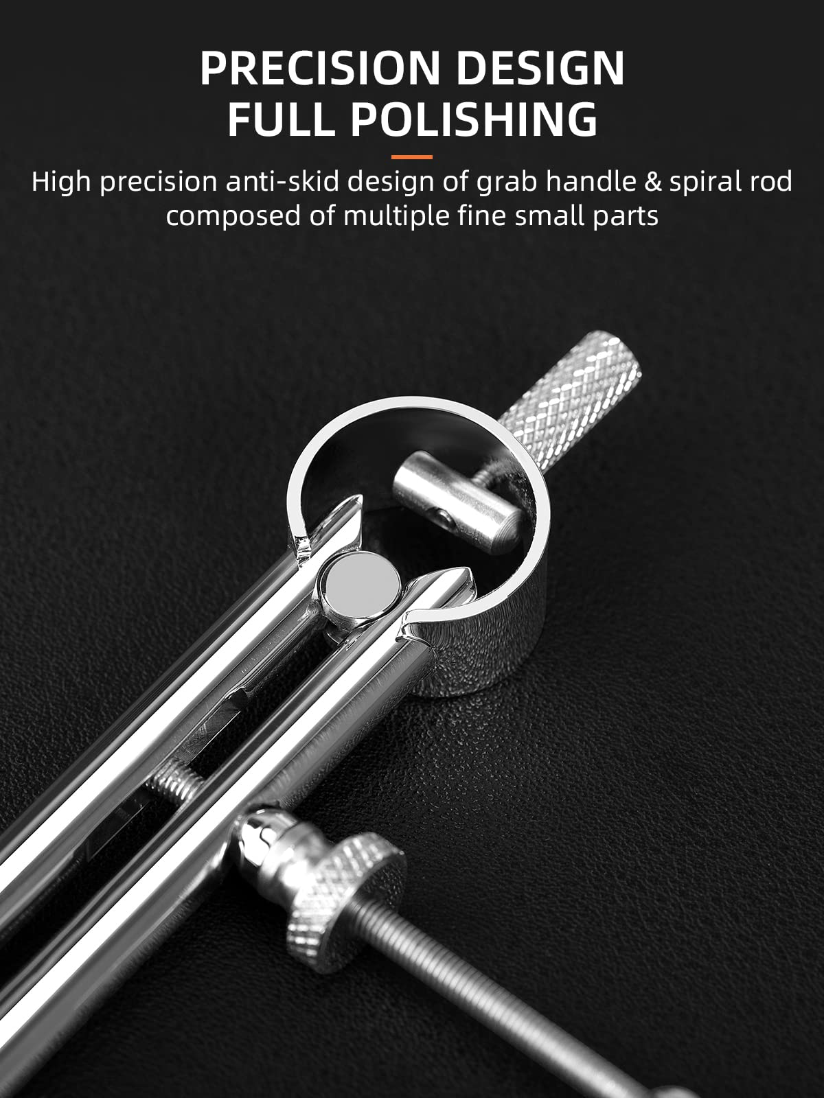 WUTA Spring Wing Divider 304 Stainless Steel Precision Scriber Caliper Tool Metal Dividers Adjustable Spacing Compass High Polished Round Leg for Drawing Circles, Leather Craft, Jewelry (Large
