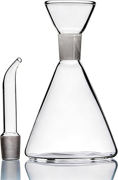12 oz ELETON Conical Borosilicate Glass Olive Oil Dispenser Non Drip Oil Bottle for Kitchen, Leak Proof Vinegar Cruet
