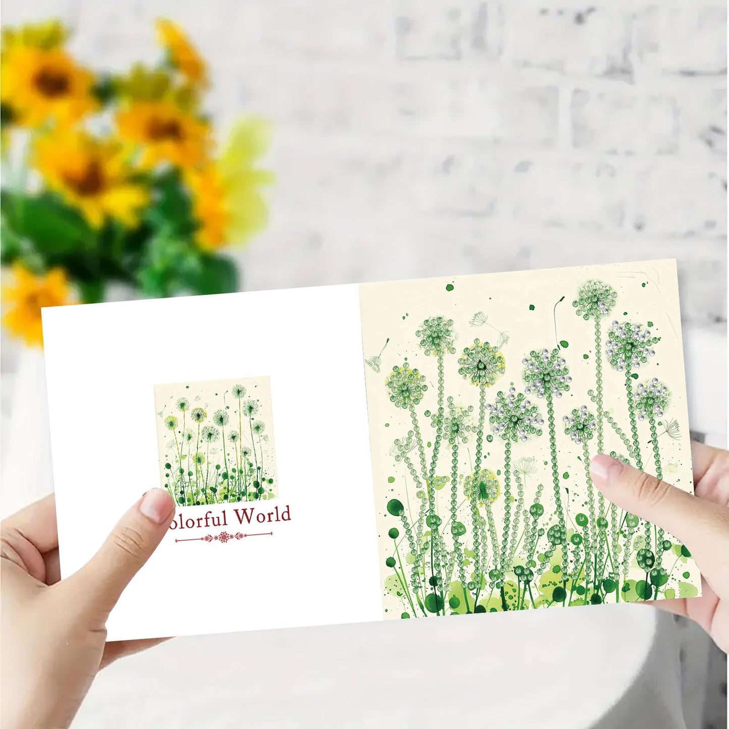 DDGYP 6pcs Diamond Art Cards - 5.9x11.81in Diamond Art Painting Greeting Card Kits, DIY Diamond Art Greeting Cards with Envelopes for Birthday & Daily Greetings