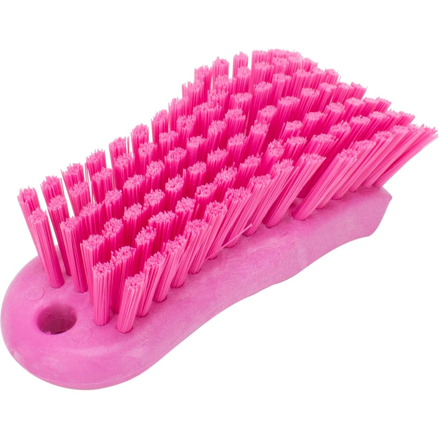 SPARTA Plastic Cutting Board Scrub Brush, 6 Inches, Pink, with Hanging Hole for Washing Cutting Boards