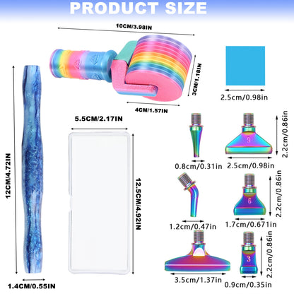 Diamond Painting Art Drill Bead Dot Pen Kit with Screw Steel Metal Tip Nibs Placers & Diamond Art Roller Tool Accessories for Adult DIY Full Drill Partial Drill 5D Diamond Paint Rhinestone (Blue)