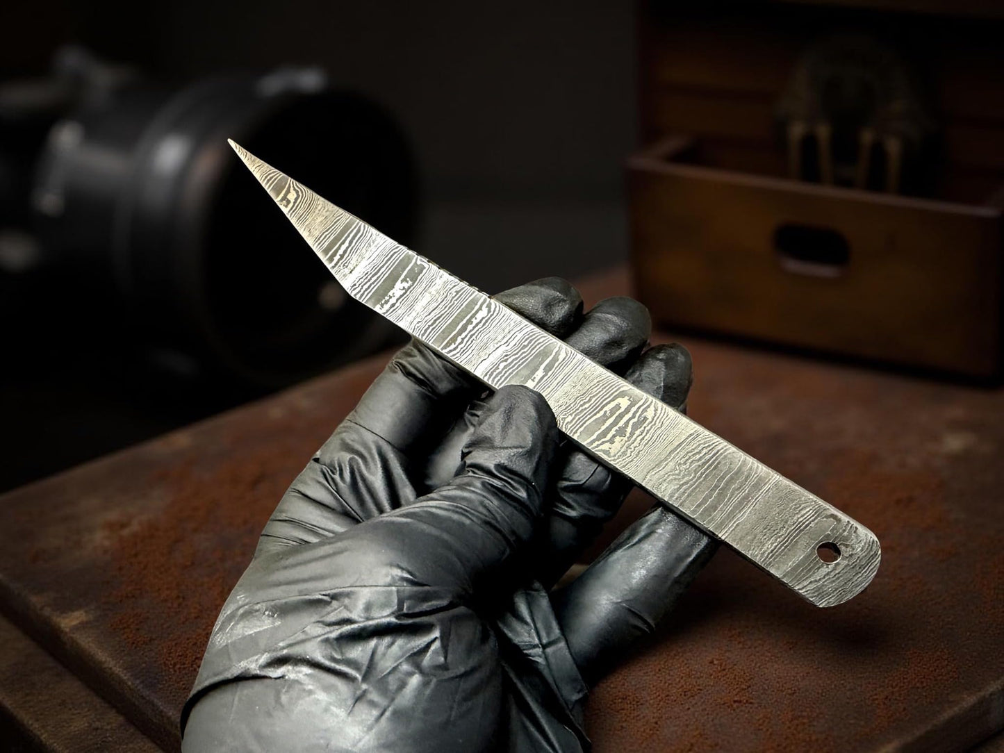Handmade Kiridashi Knife – Precision Japanese Marking Tool – Damascus Steel Blade – Compact Craft & Carving Knife for Woodworking, Leatherwork, DIY & Artisan Use