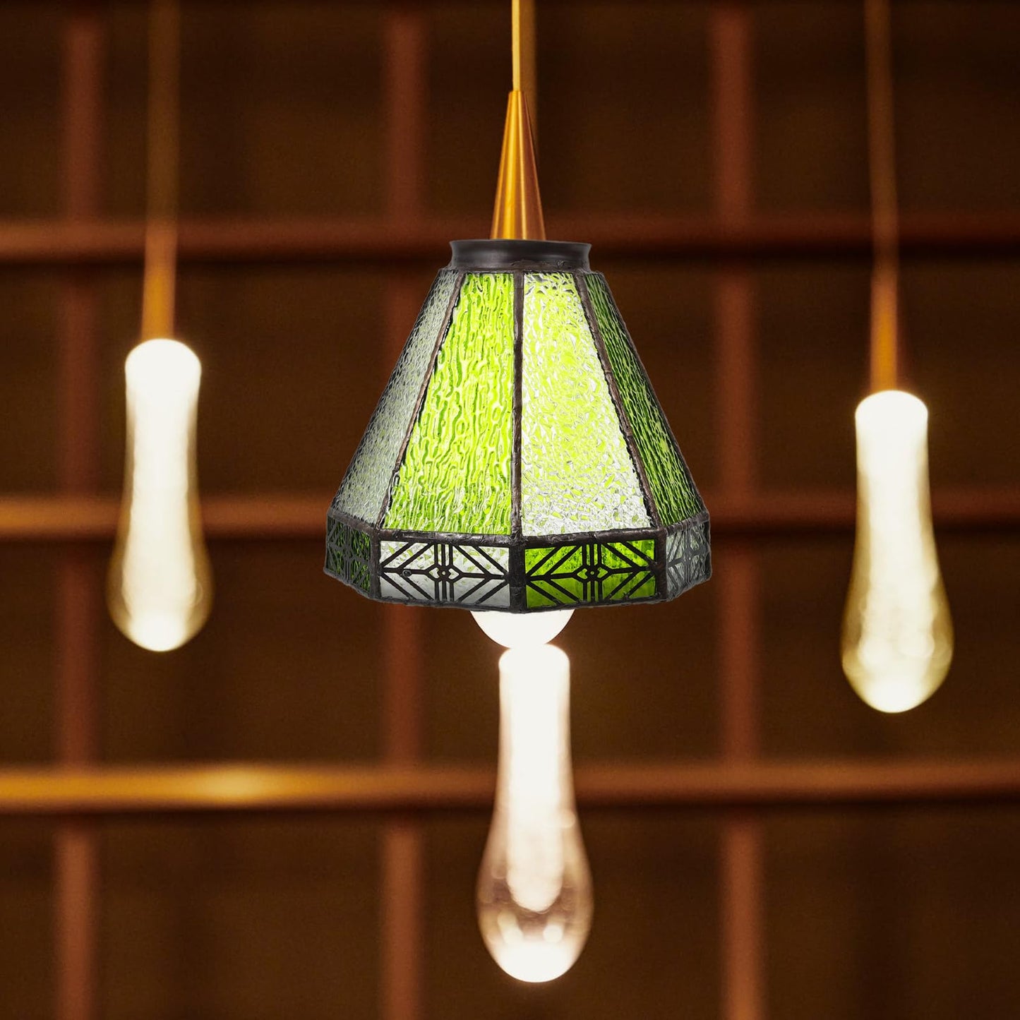 OSALADI 5.51 Inch Glass Lamp Shade Replacement Mediterranean Style Pendant Light Cover for Restaurant Bar Decoration