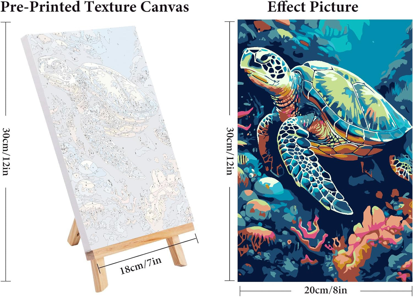 6 Pack Paint by Numbers Kits with Framed for Adults Beginners, Beach Paint by Number Kits on Canvas with Wooden Easel, DIY Acrylic Oil Painting Kits with Brushes for Home Wall Decor (8x12 inch)