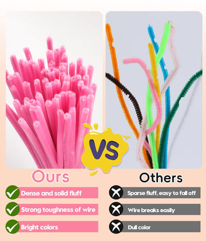 772PCS Complete Pipe Cleaner Flower Kit Pipe Cleaners Bulk Craft Supplies Chenille Stems Flower Making Kit with Instruction Floral Wires Tape for Festival Home Decorations, Art Supplies