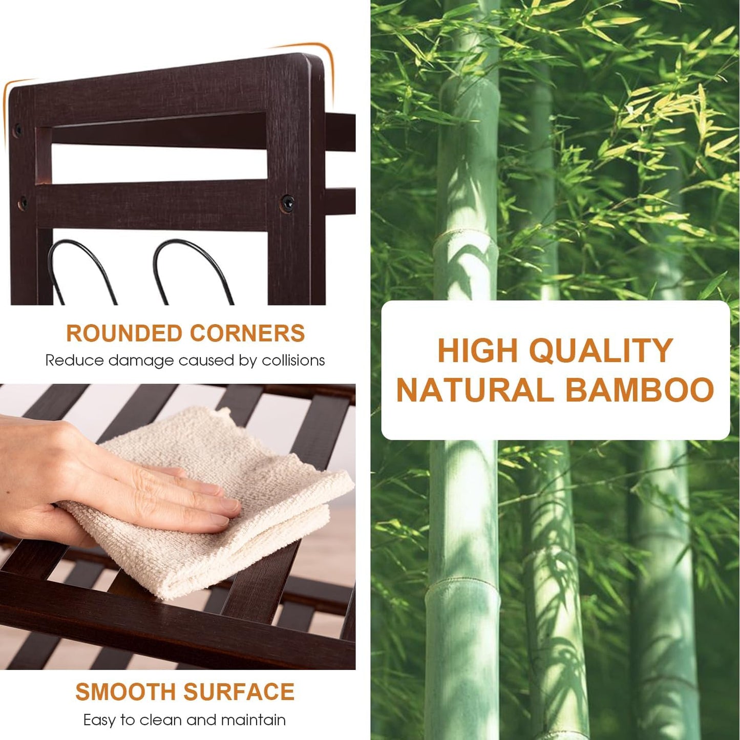 PayLessHere 5-Tier Closet (5 Bamboo Shoe Rack Shoe Bench Shoe Shelf Free Standing Storage Organizer with Additional