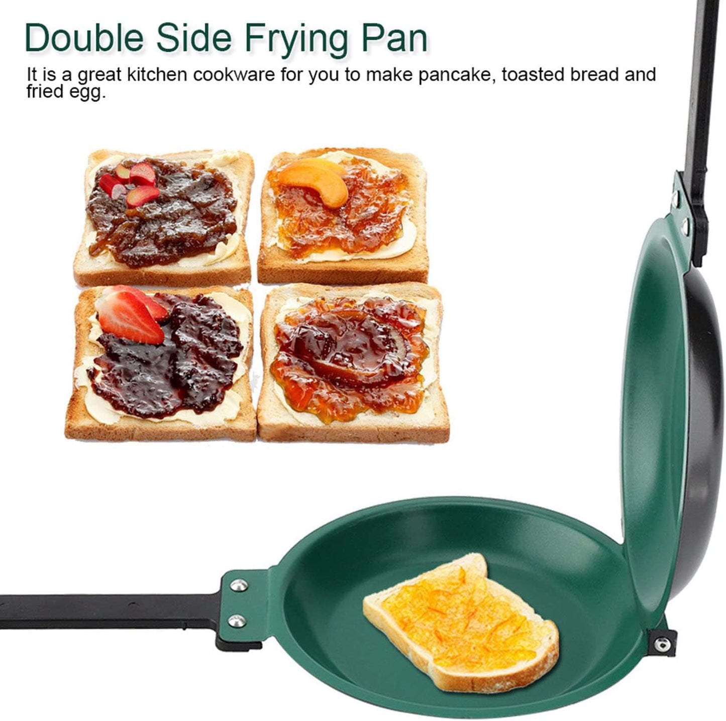 Steel Reversible Non-Stick Pancake Maker Pan, Easy Flip Fry Pan for Fluffy Pancakes, Omelette, Frittata