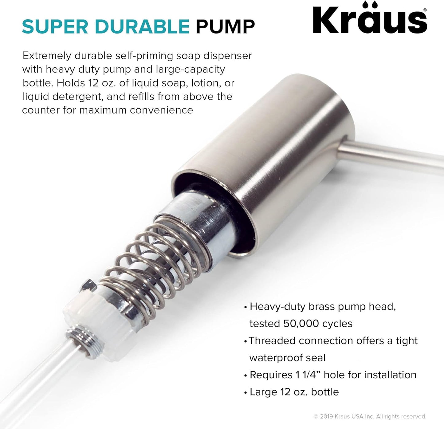 KRAUS Kitchen Soap and Lotion Dispenser, Stainless Steel, KSD-41SS