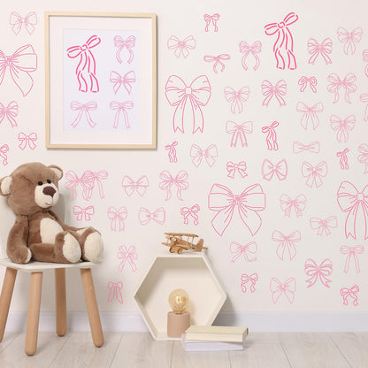 30 Pcs Pink Bow Stencils Templates for Painting Reusable Bow Painting Stencils on Wood, Doormat,Floor, Wall DIY Farmhouse Home Decor 3.94"/7.87"