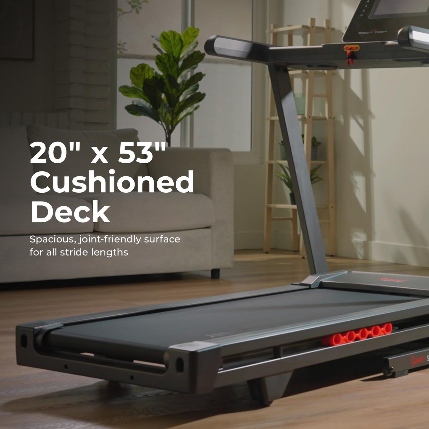 Sunny Health & Fitness Ultra T10 Wi-Fi Smart Treadmill with 10" Touchscreen, 12% Auto Incline, 20" Wide Running Deck with Free SunnyFit App – SF-T724082