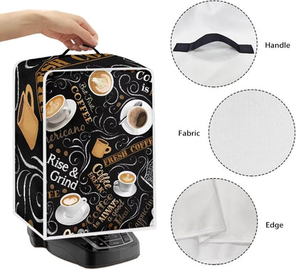 Coffee Cup Coffee Machine Covers with Top Handle, Dust Stain Resistant Blender Mixer Protector, Soft Covers for Small