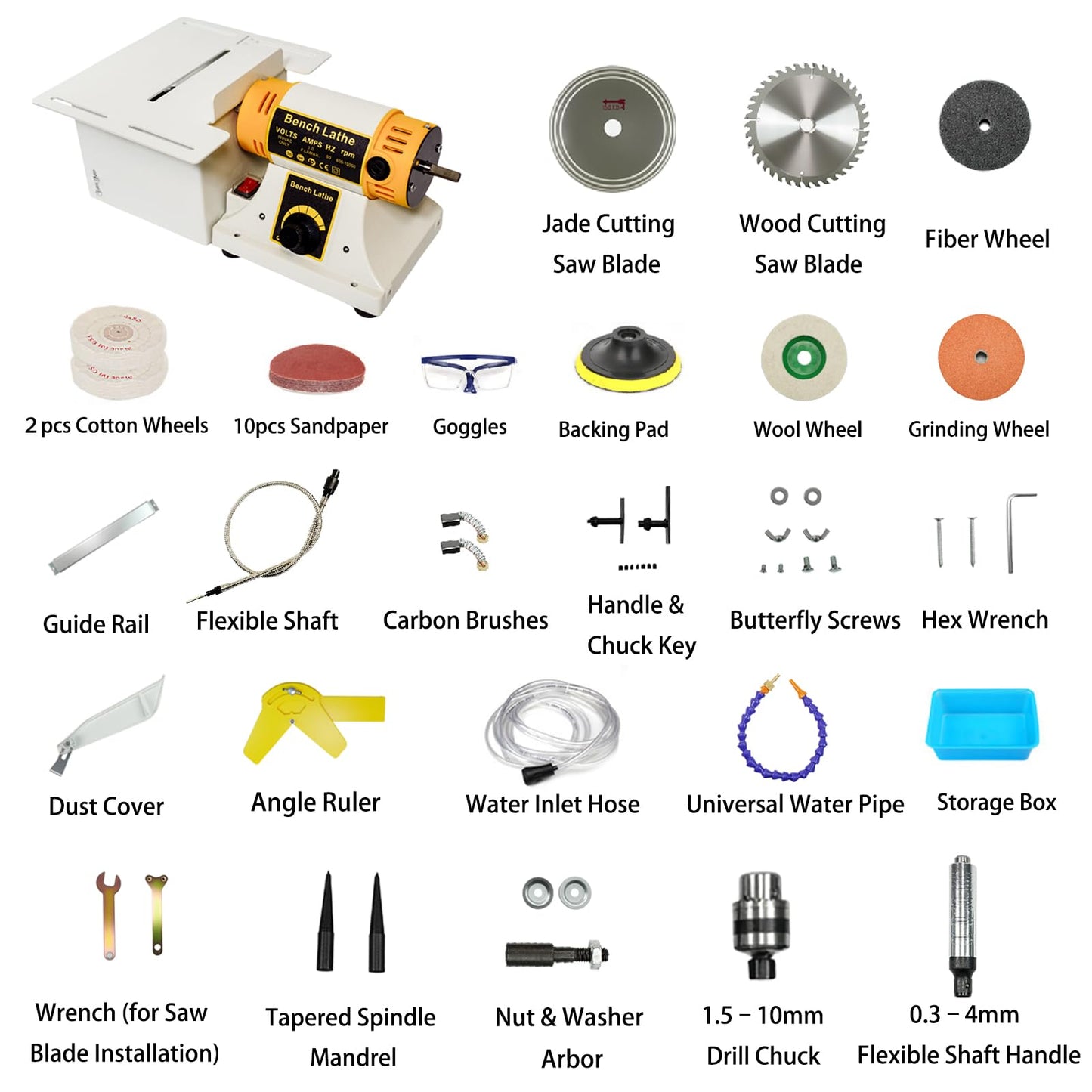 Lapidary Saw Machine for Crafts Multifunctional Lapidary Equipment 110V 750W Wet Saw Mini Table Kit for Cutting Rock & Polishing Jewelry Gemstone Woodworking Carving