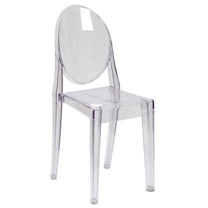 Flash Furniture Murray Indoor/Outdoor Ghost Accent and Dining Chairs, Stackable Transparent Restaurant Chairs, Set of 4, Transparent Crystal