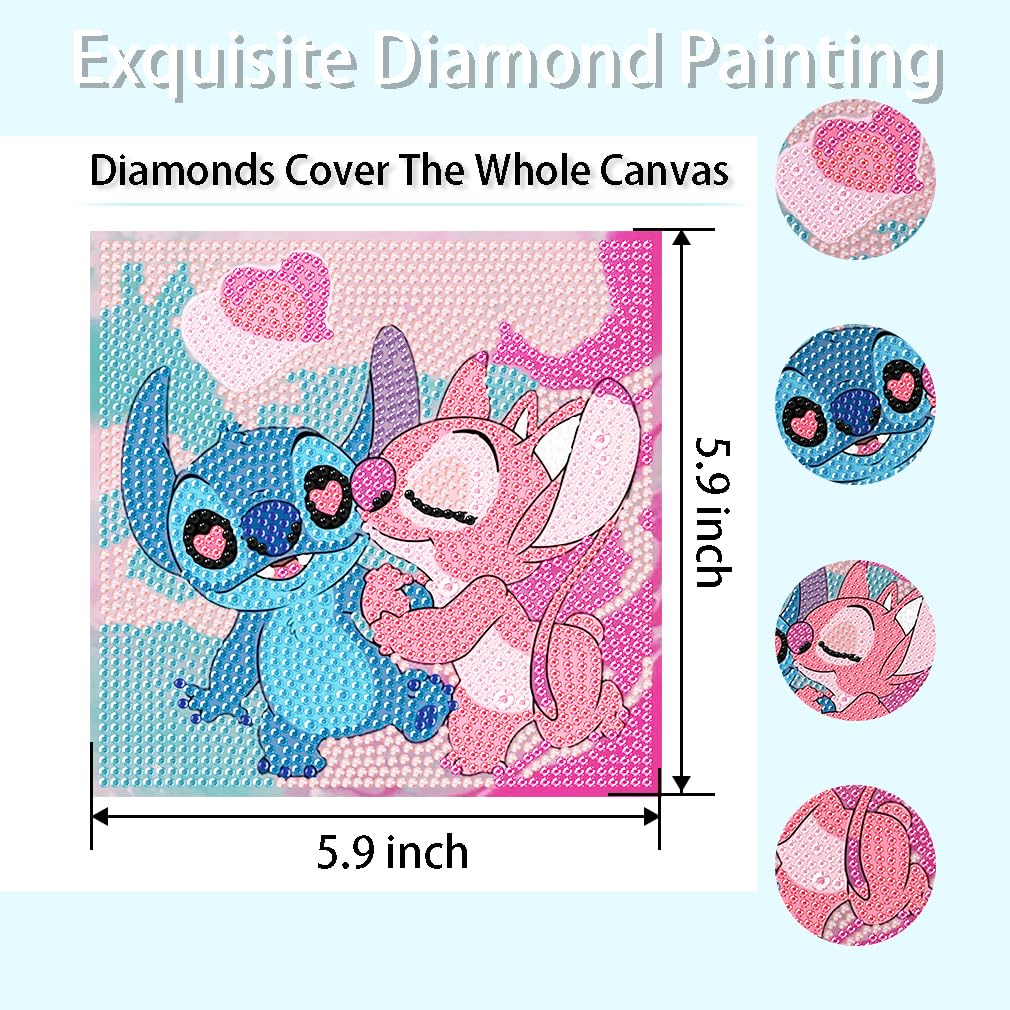 5D Diamond Art Painting Kits for Kids with Wooden Frame - Diamond Art for Kids Ages 6-8-10-12,DIY Art and Crafts Big Gem Gift Diamond Dots Painting by Number Kit Home Wall Decoration(7X7 inch)