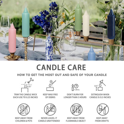 NJAO HOO Olive Green Taper Candle 10 Inch Christmas Candlesticks Unscented Dripless Handmade Candles for Home Decor Dinner New Year Party, 4 Pack